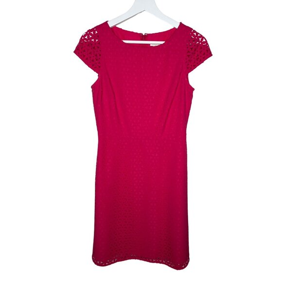 J. Crew Dresses & Skirts - J Crew Dress Womens Size 2 Short Sleeve Mini Fit and Flare Pink Fuchsia Work XS
